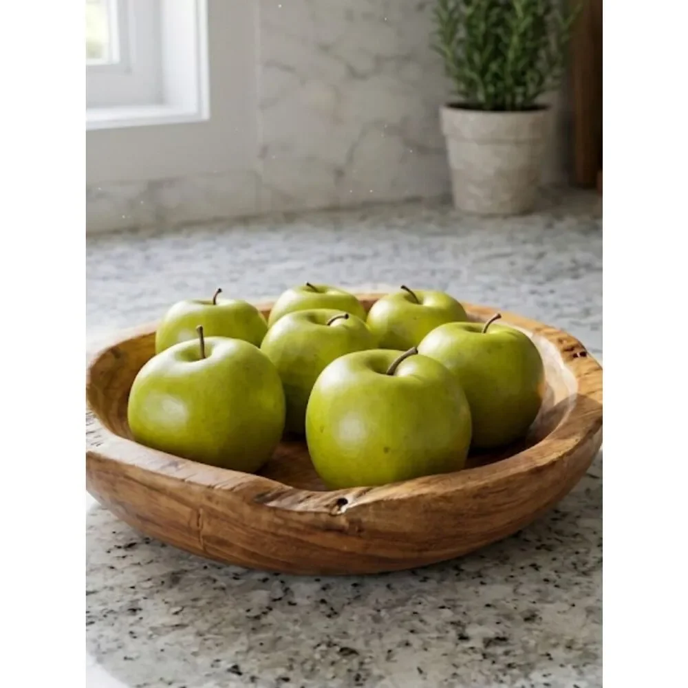 Faux Green Apples Lot of 7 Artificial Fake w/stems